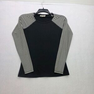 Athleta Rashguard Striped Swim Top Womens Small Long Sleeve Beach Gym‎ Surfing